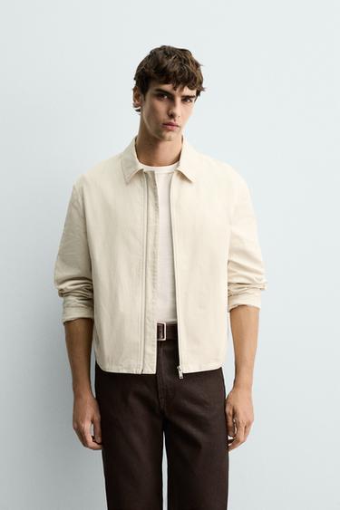 RELAXED FIT JACKET WITH PLEATS - Ecru by Zara