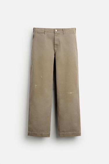 WIDE FIT CHINO TROUSERS - camel by Zara