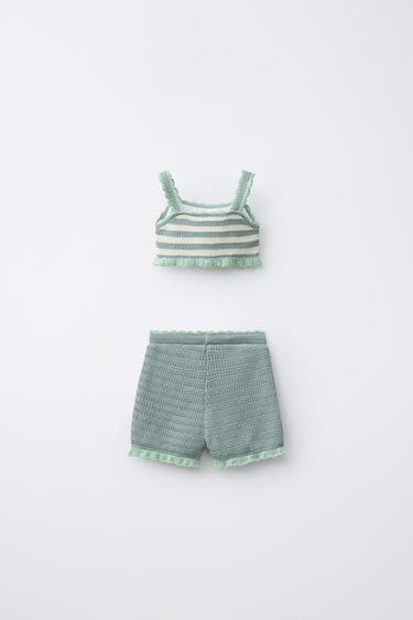 ENSEMBLE TOP ET SHORT EN CROCHET FRUITS (1-6 ANS) - Vert de Zara - Image 1