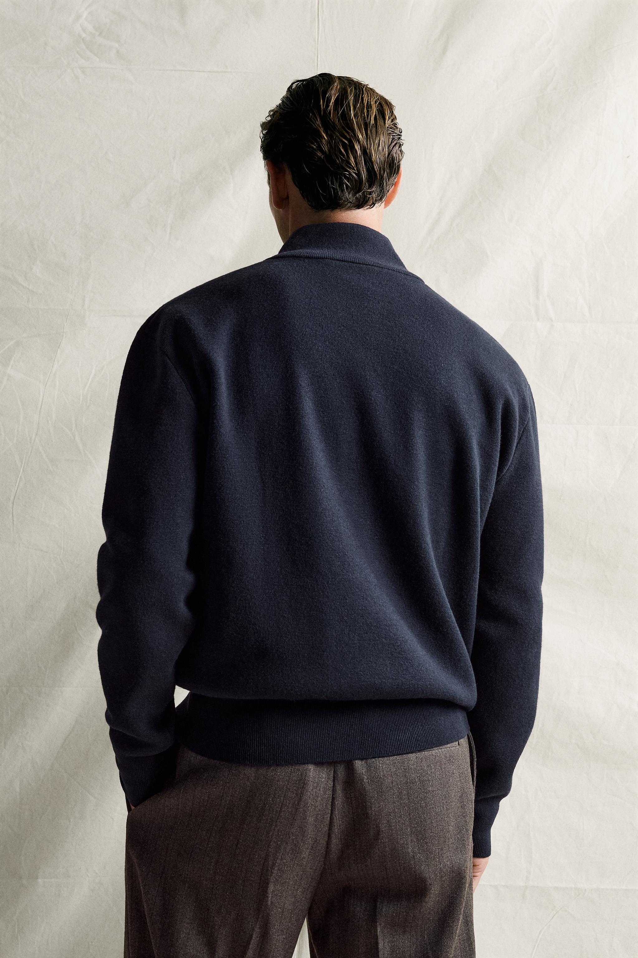 COTTON-WOOL QUARTER-ZIP SWEATER