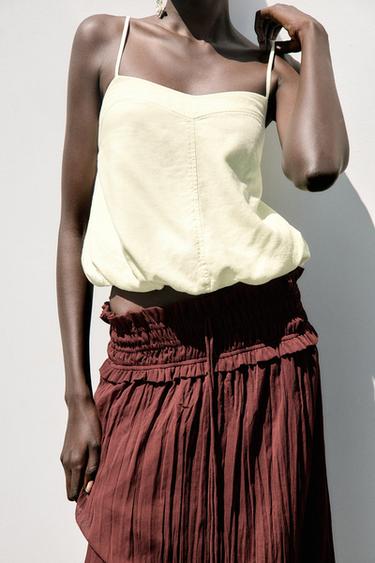 TOP BOULE AVEC LIN -  de Zara