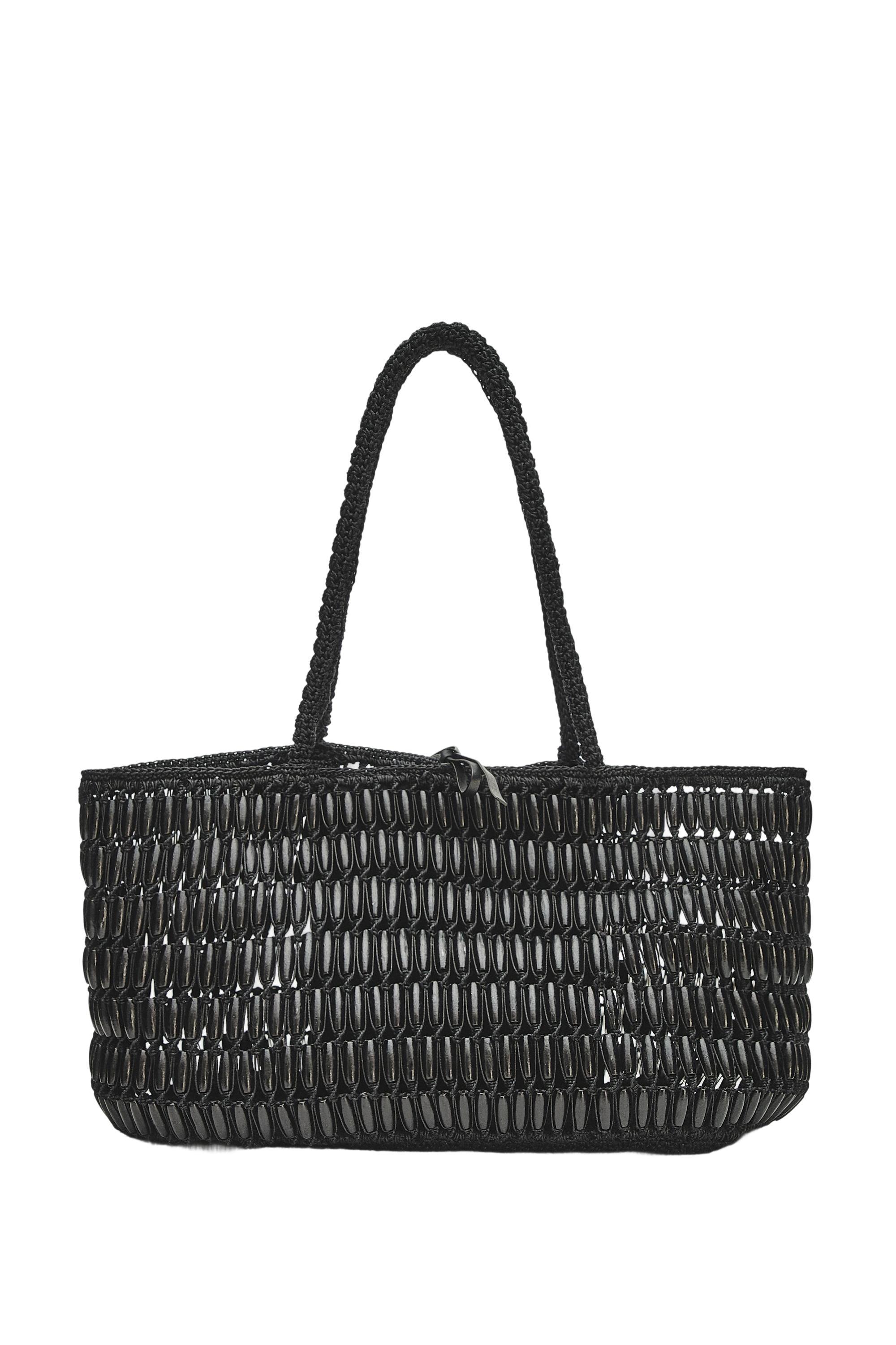 Braided nappa leather shopper bag — White
