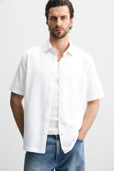 REGULAR FIT SOFT SHIRT - White by Zara