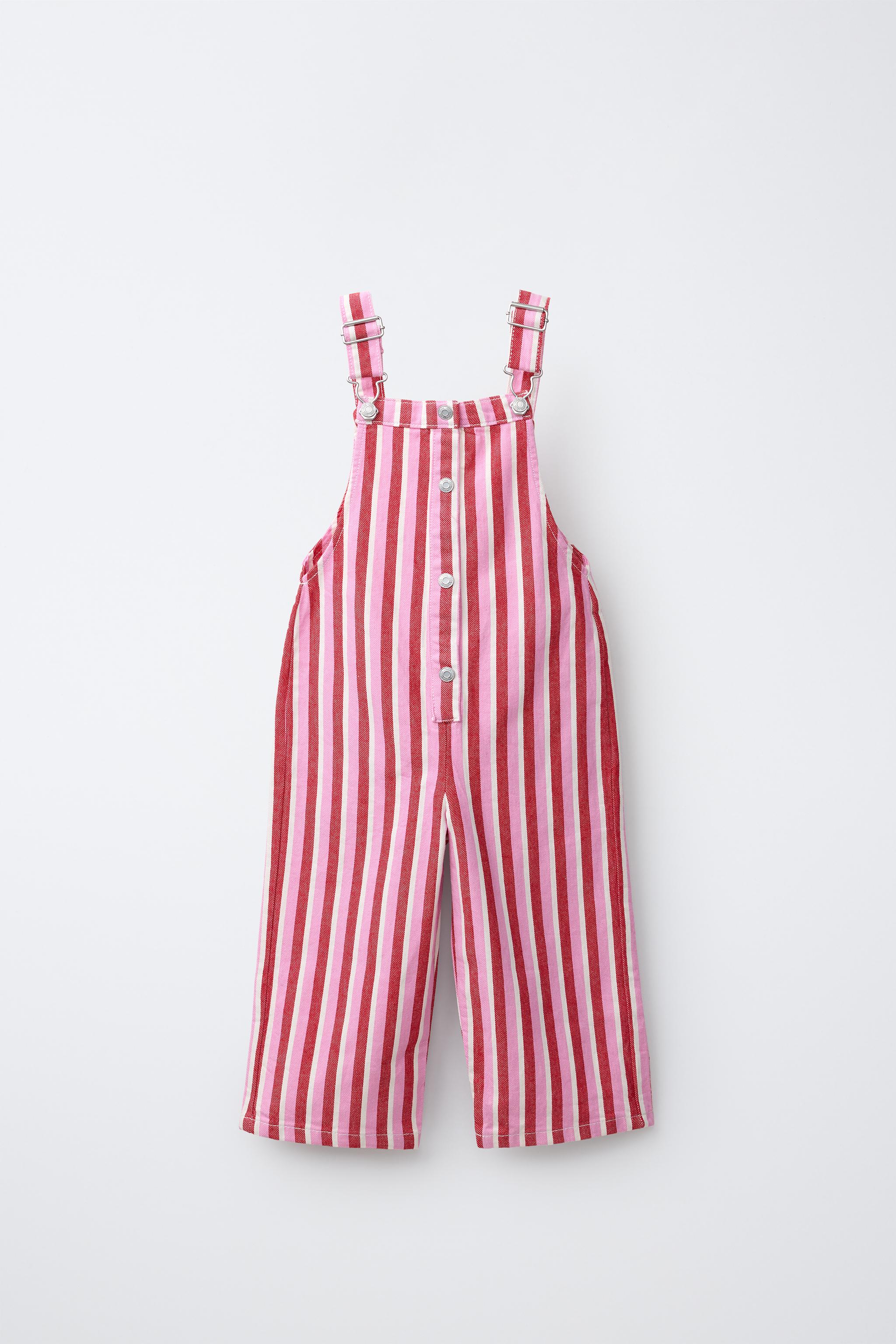 Детские комбинезоны Zara LONG STRIPED TWILL OVERALLS — фото 2