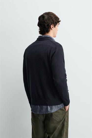 REGULAR FIT KNIT POLO SHIRT - Navy blue by Zara - Image 2
