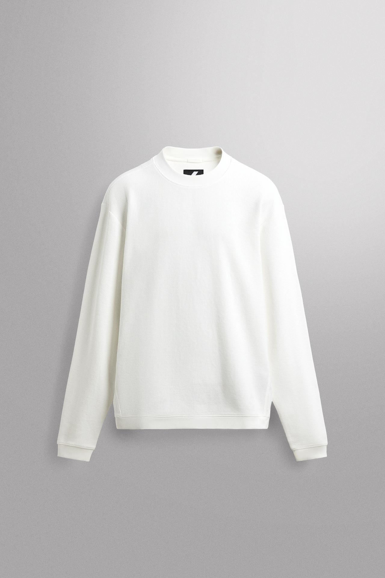 WAFFLE TRAINING CREWNECK SWEATSHIRT — White