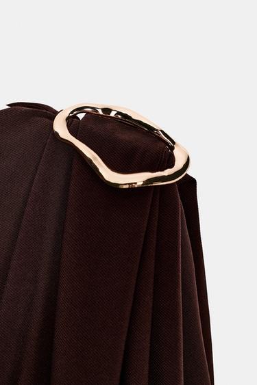 BODY FLUIDE AVEC FERMOIR - Marron foncé de Zara - Image 9