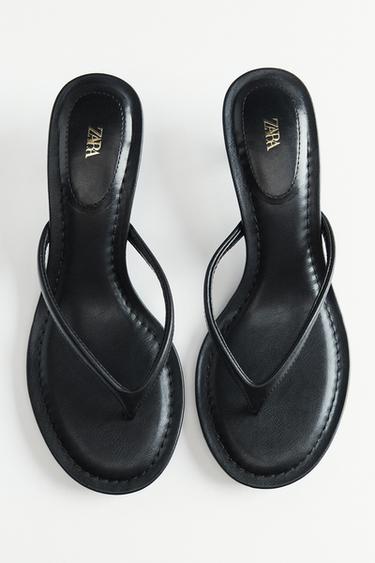 KITTEN-HEEL SANDALS - Black by Zara