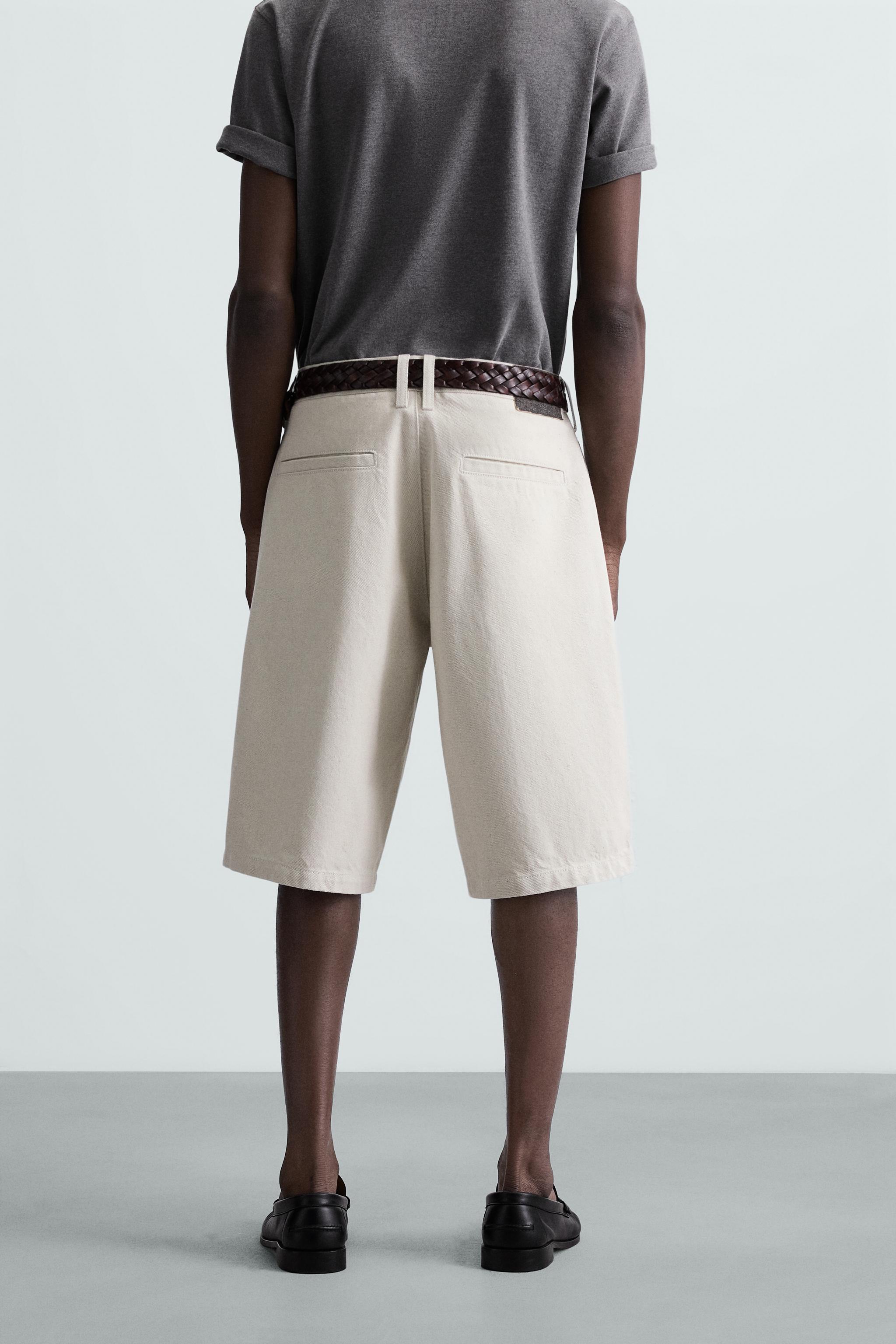 Bermuda Zara Basic Bayadère Rayé écru – Taille 38 – Neuf Sans étiquette – Vintage