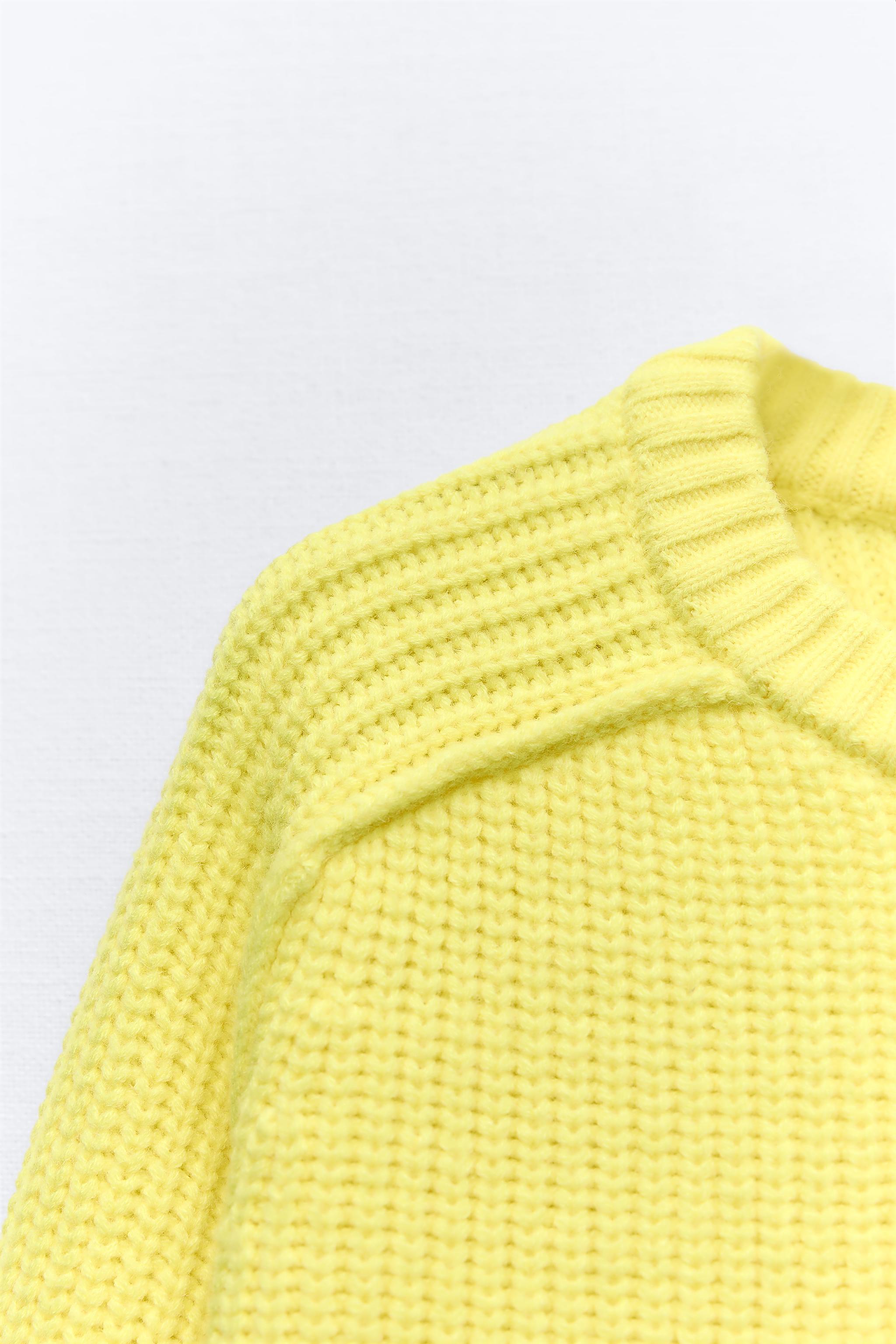 Zara yellow knit outlet sweater