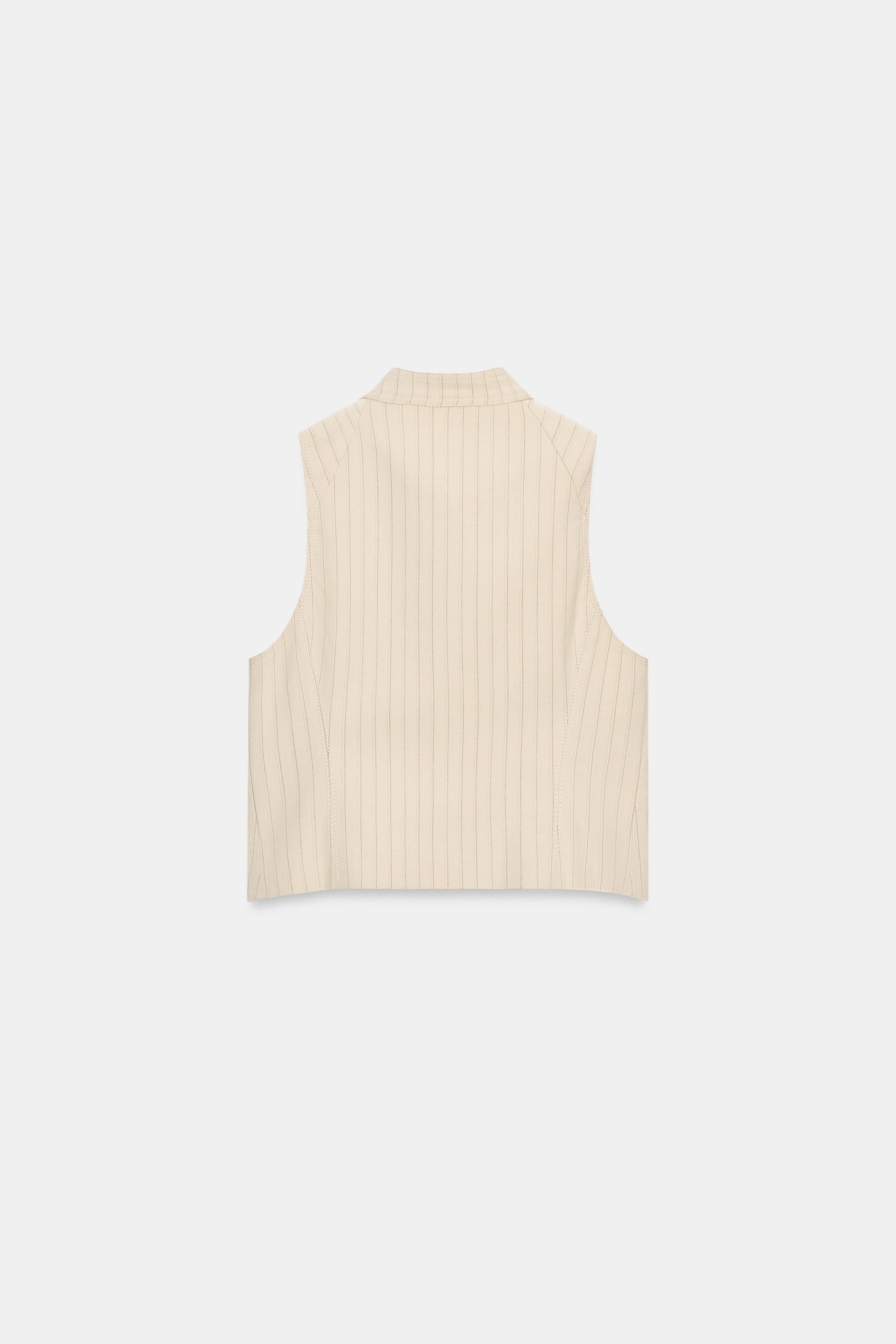 STRIPED ZIP-UP VEST