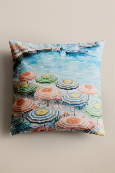 UMBRELLA THROW PILLOW COVER — Blue 1