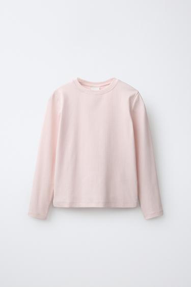 CAMISETA RIB LISA - Rosa de Zara
