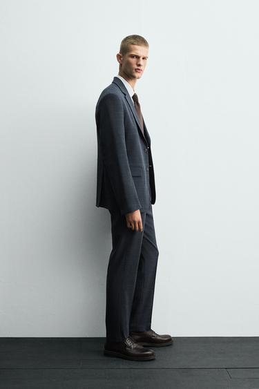 PANTALON DE COSTUME STRUCTURÉ - Bleu / Indigo de Zara - Image 3