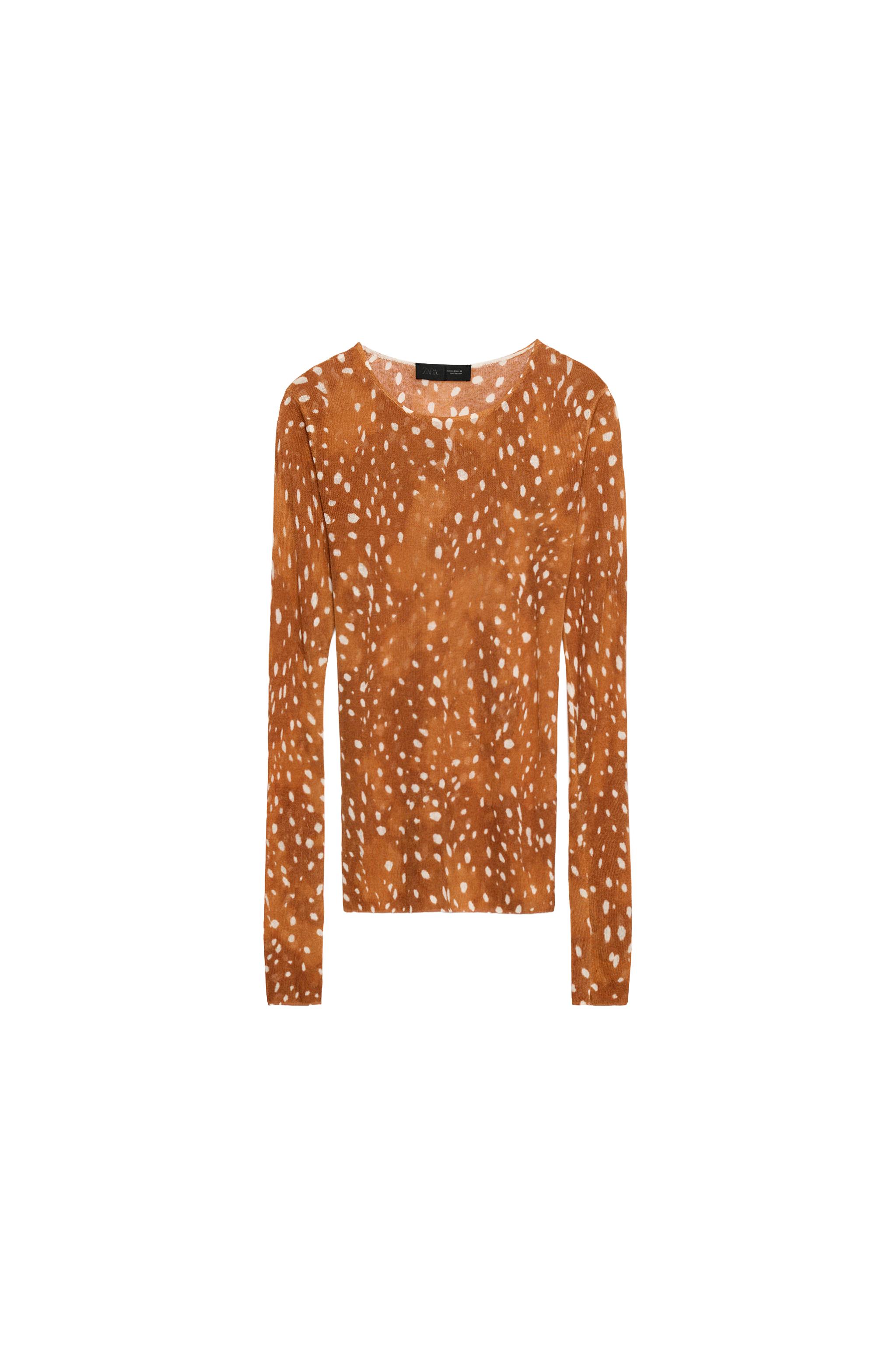 ANIMAL PRINT KNIT TOP