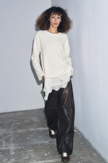 TOP COMBINADO LENCERO - Crudo de Zara - Imagen 0