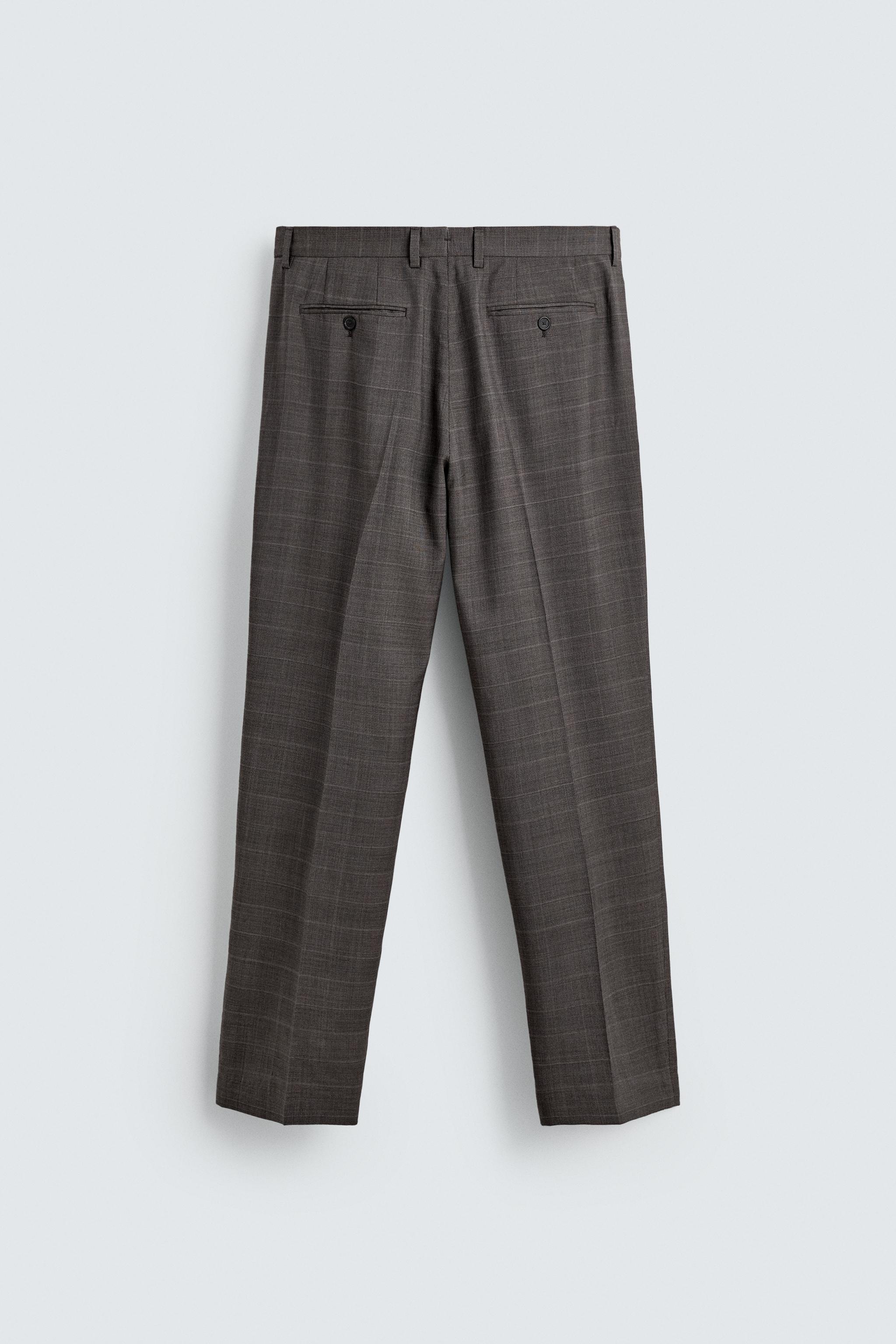 PANTALON DE COSTUME À CARREAUX 100 % LAINE