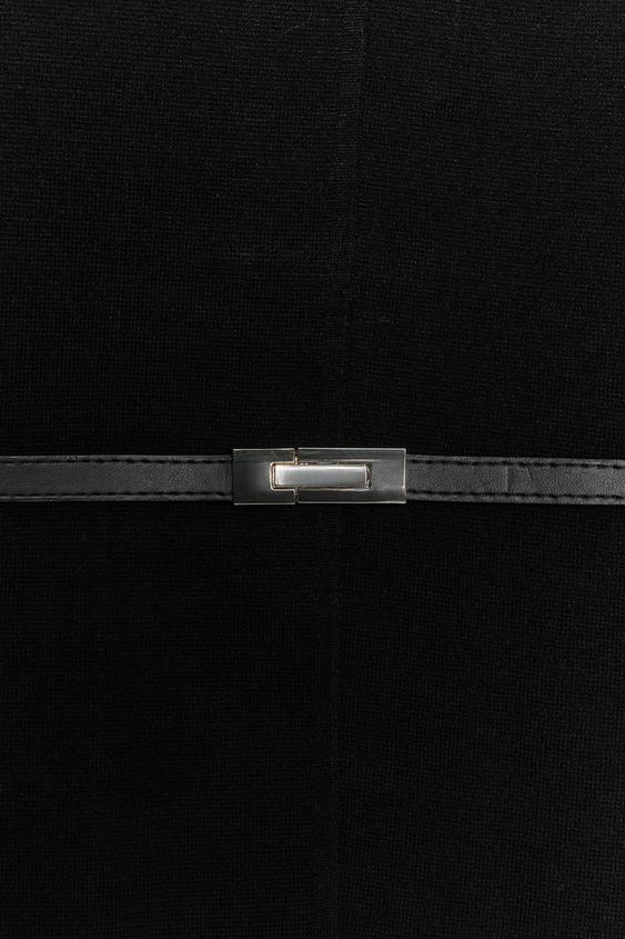 GILET EN MAILLE À CEINTURE ET FINITIONS FRONCÉES - Noir de Zara - Image 7