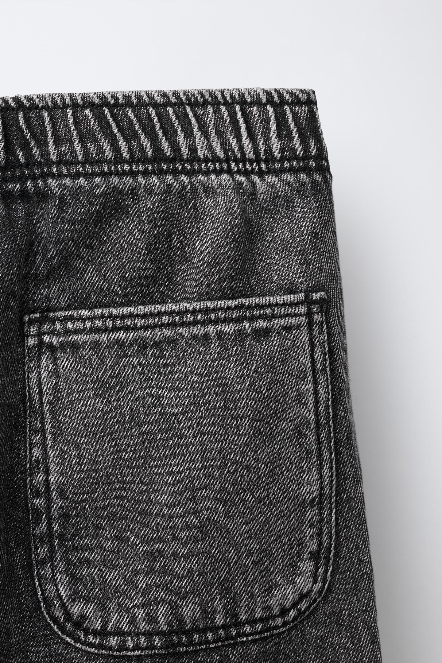 Детские джинсы Zara Washed Loose, цвет: Чёрный — фото 4