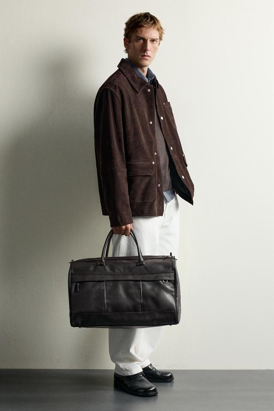 BOLSO DE VIAJE TEXTURA - Marrón de Zara - Imagen 0
