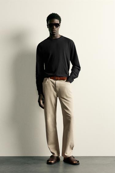 LIGHTWEIGHT LONG SLEEVE T-SHIRT - Black by Zara