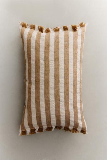 STRIPED CUSHION COVER - Ochre by Zara