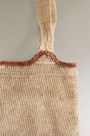 WOVEN MESH BAG - Light beige by Zara - Image 3