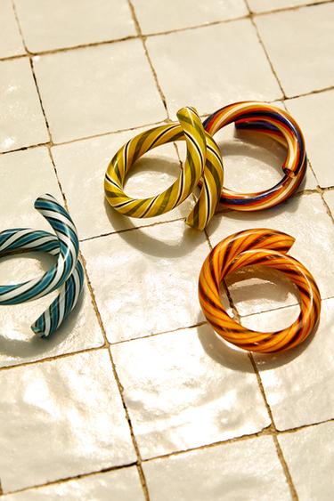 LOT PORTE-SERVIETTES VERRE SPIRALE (LOT DE 4) - Marron de Zara - Image 5