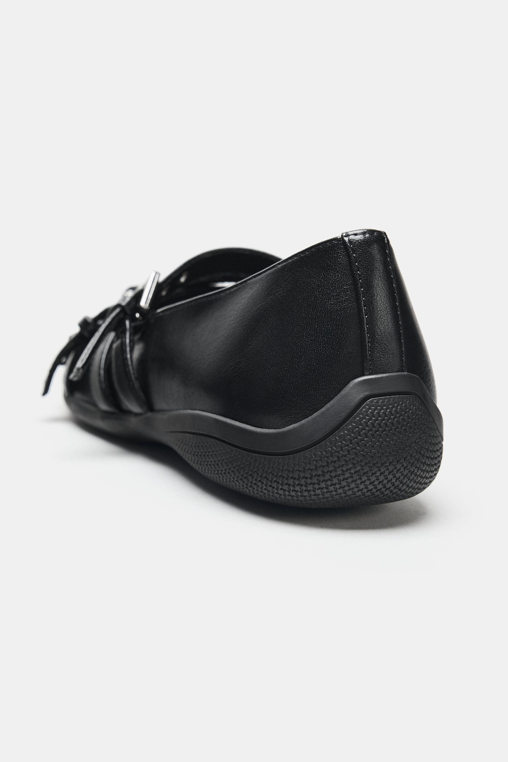 ストラップ付きバレエシューズ - ブラック | ZARA Japan / 日本