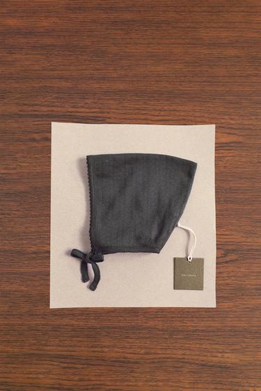 ZARA TIMELESS - POINTELLE KNIT BONNET - Anthracite grey by Zara