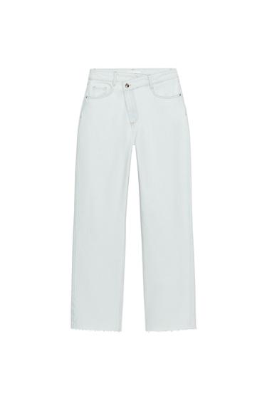 JEAN Z1975 DROIT TAILLE HAUTE À CEINTURE CROISÉE - Bleu de Zara