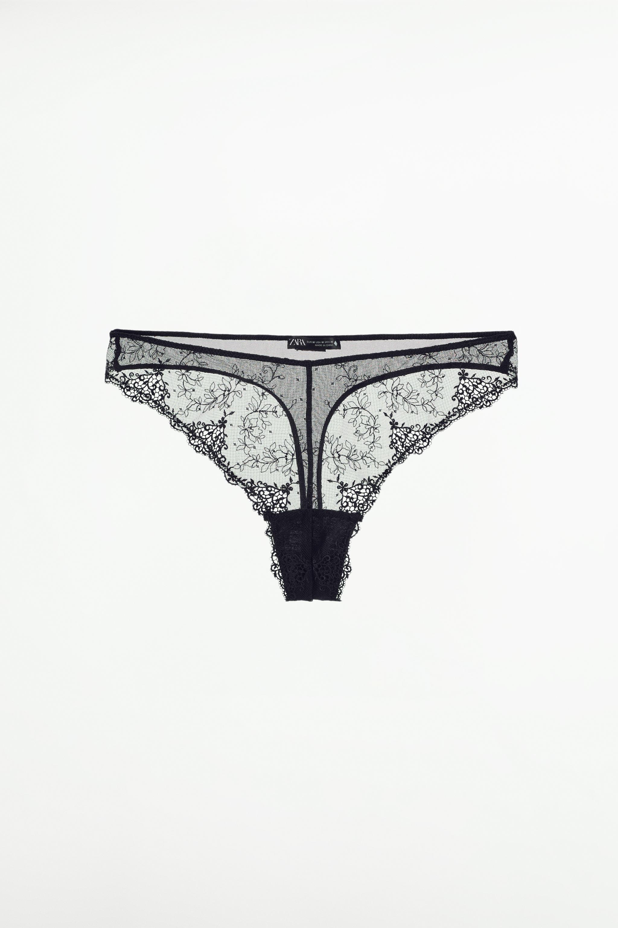 LACE THONG - Black | ZARA United States