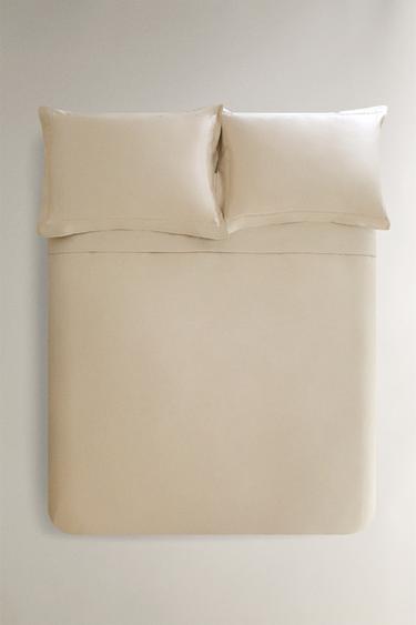 THICK SATEEN DUVET COVER (300 THREAD COUNT) - Beige by Zara