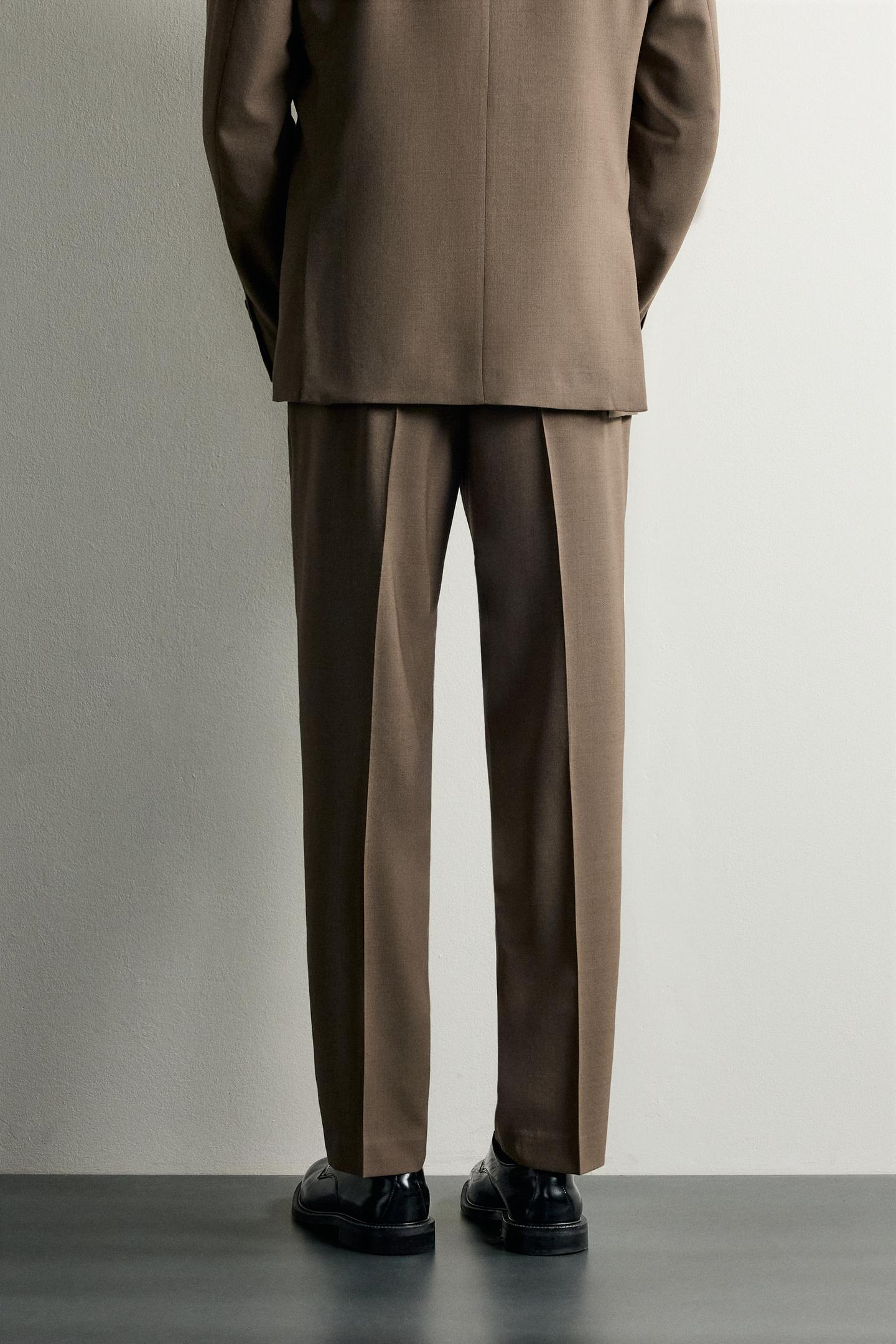 Мужские брюки Zara Regular Fit Suit, цвет: Серо-коричневый коричневый — фото 3