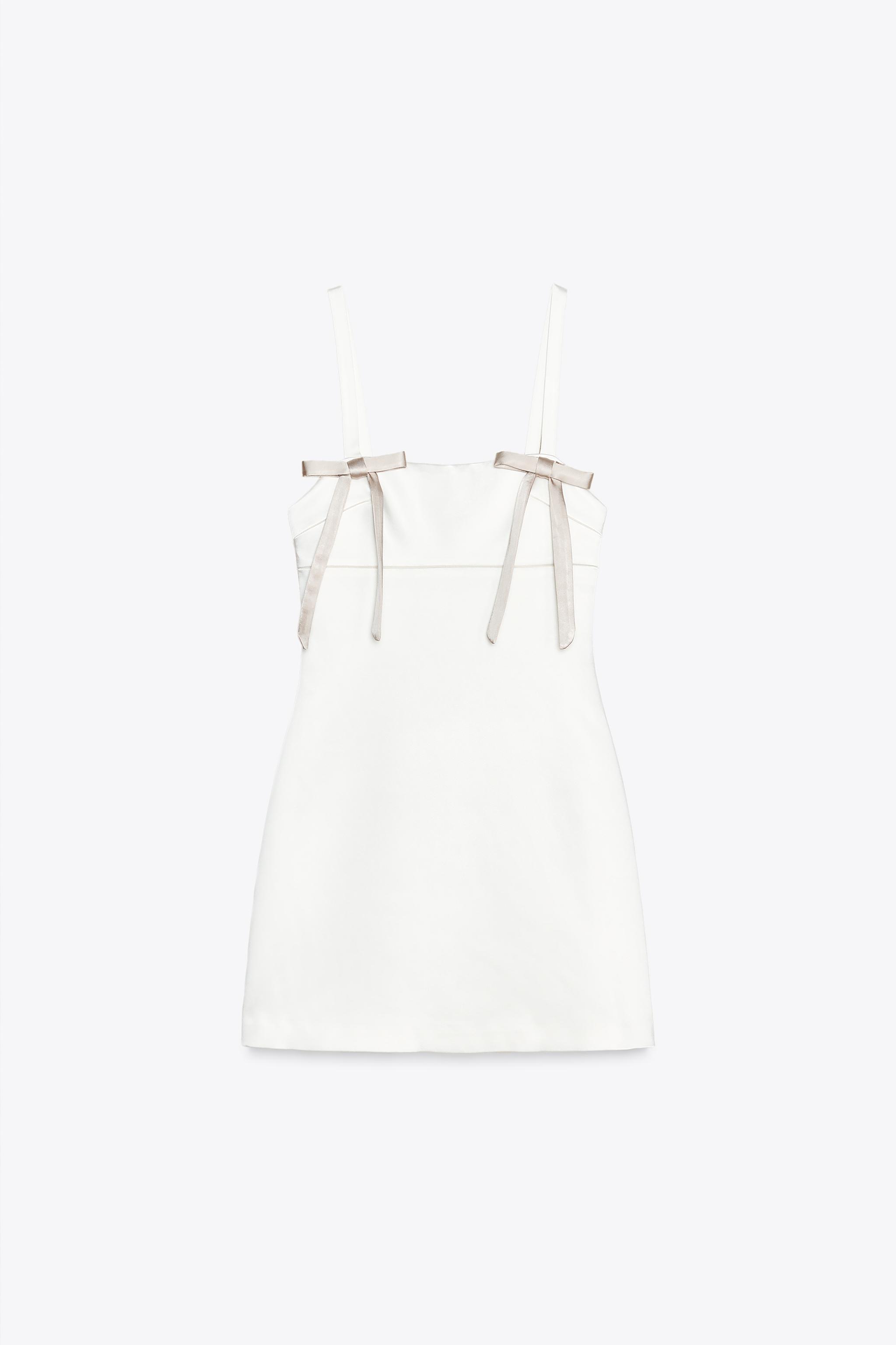 【ZARA】サテン地ミニワンピース リボンディテール|4772/337/251 ZARA】サテン地ミニワンピース リボンディテール|4772/337/251