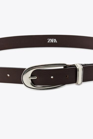 METAL BUCKLE BELT - Brown by Zara - Image 3
