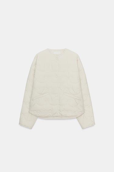 Zara 蝴蝶結絎縫夾克 - 裸色