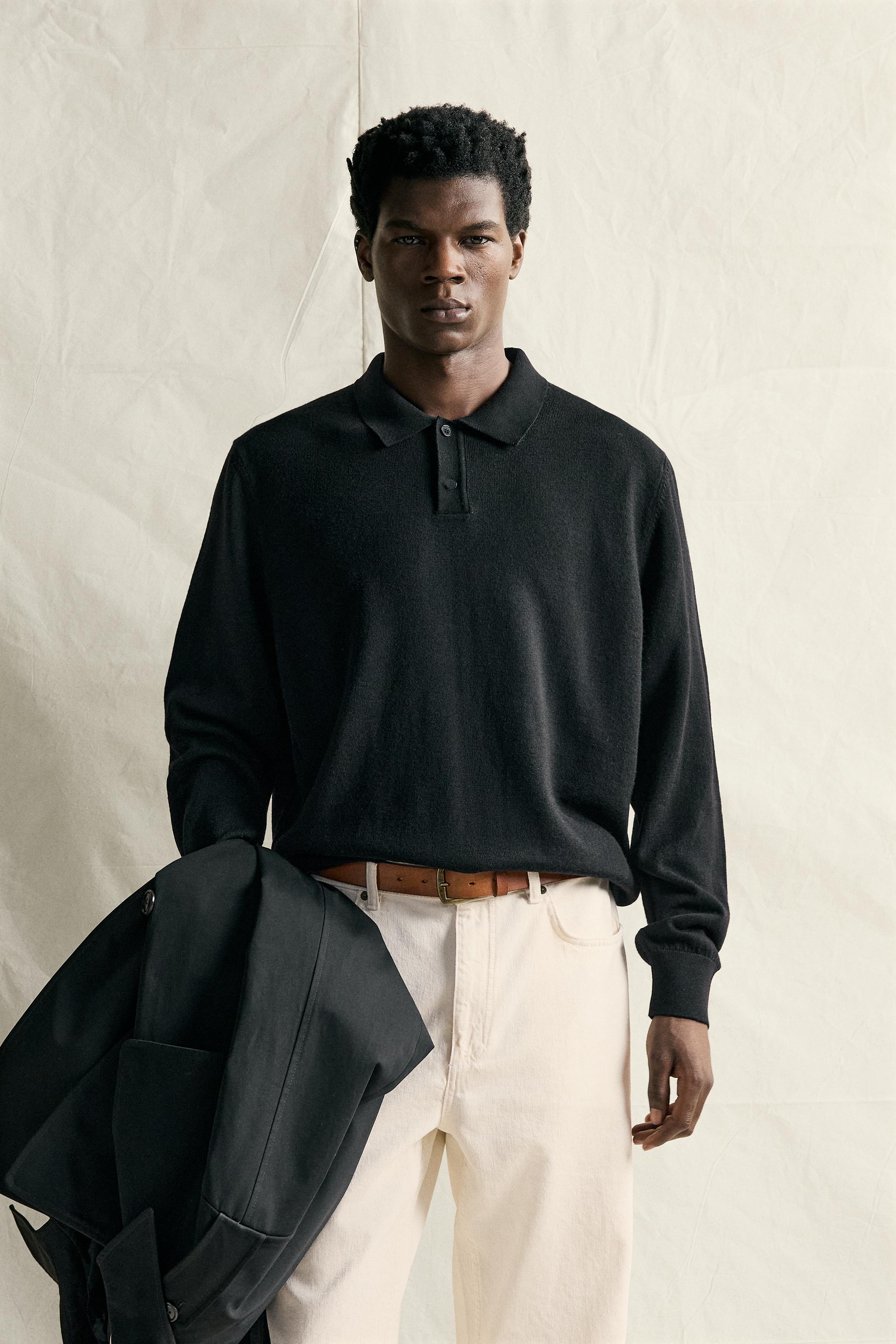 Мужские рубашки Zara 100% WOOL KNIT POLO SHIRT — фото 2