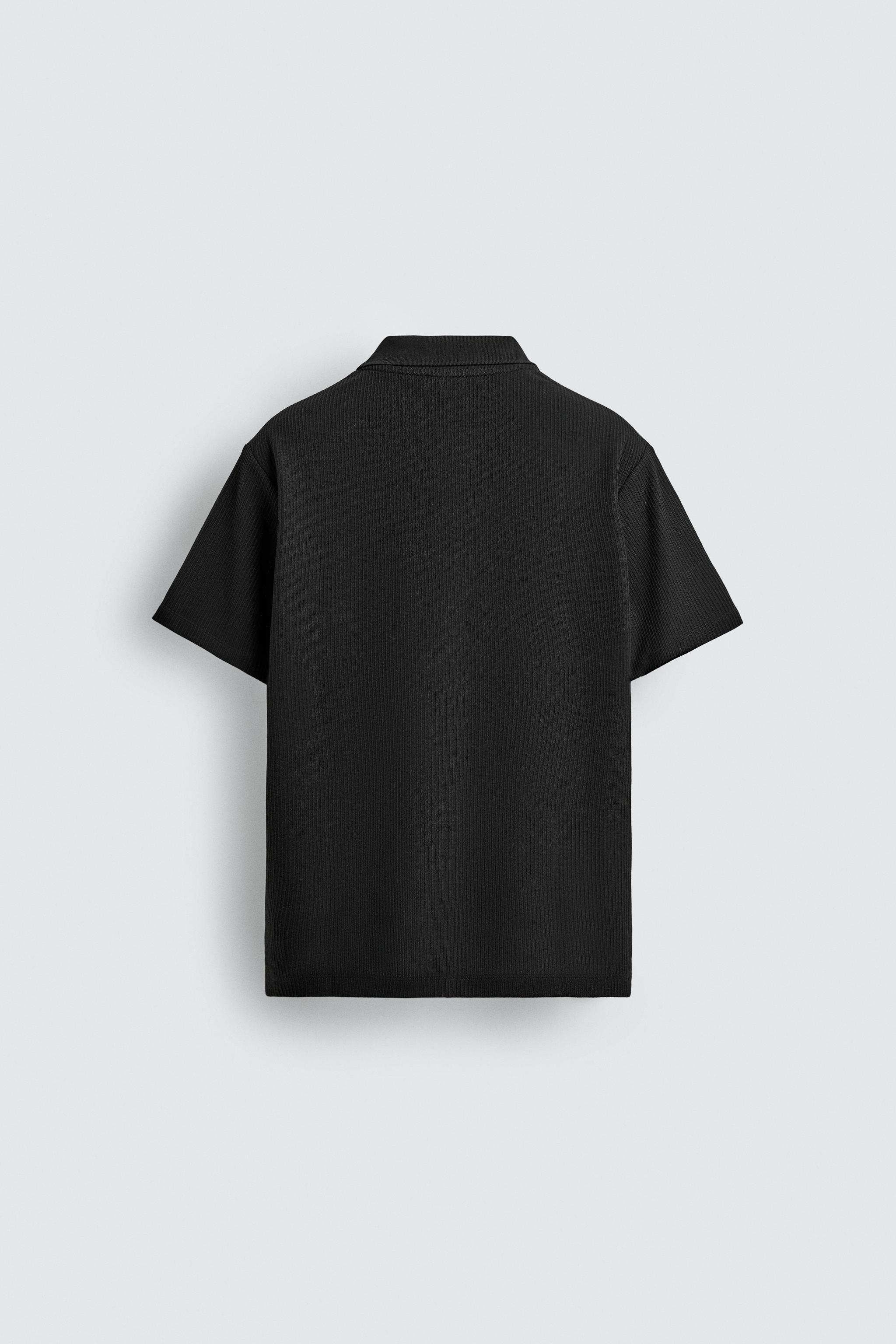 REGULAR FIT TEXTURED COTTON POLO
