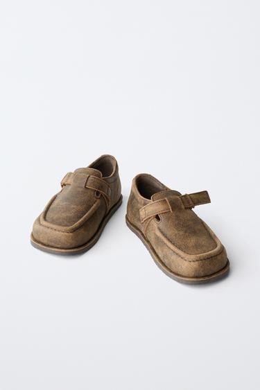 LEATHER SHOES WITH BUCKLE - Brown by Zara - Image 2