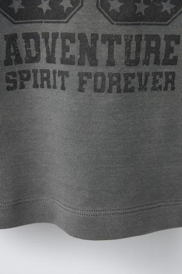 T-SHIRT À INSCRIPTION IMPRIMÉE - Gris de Zara - Image 3