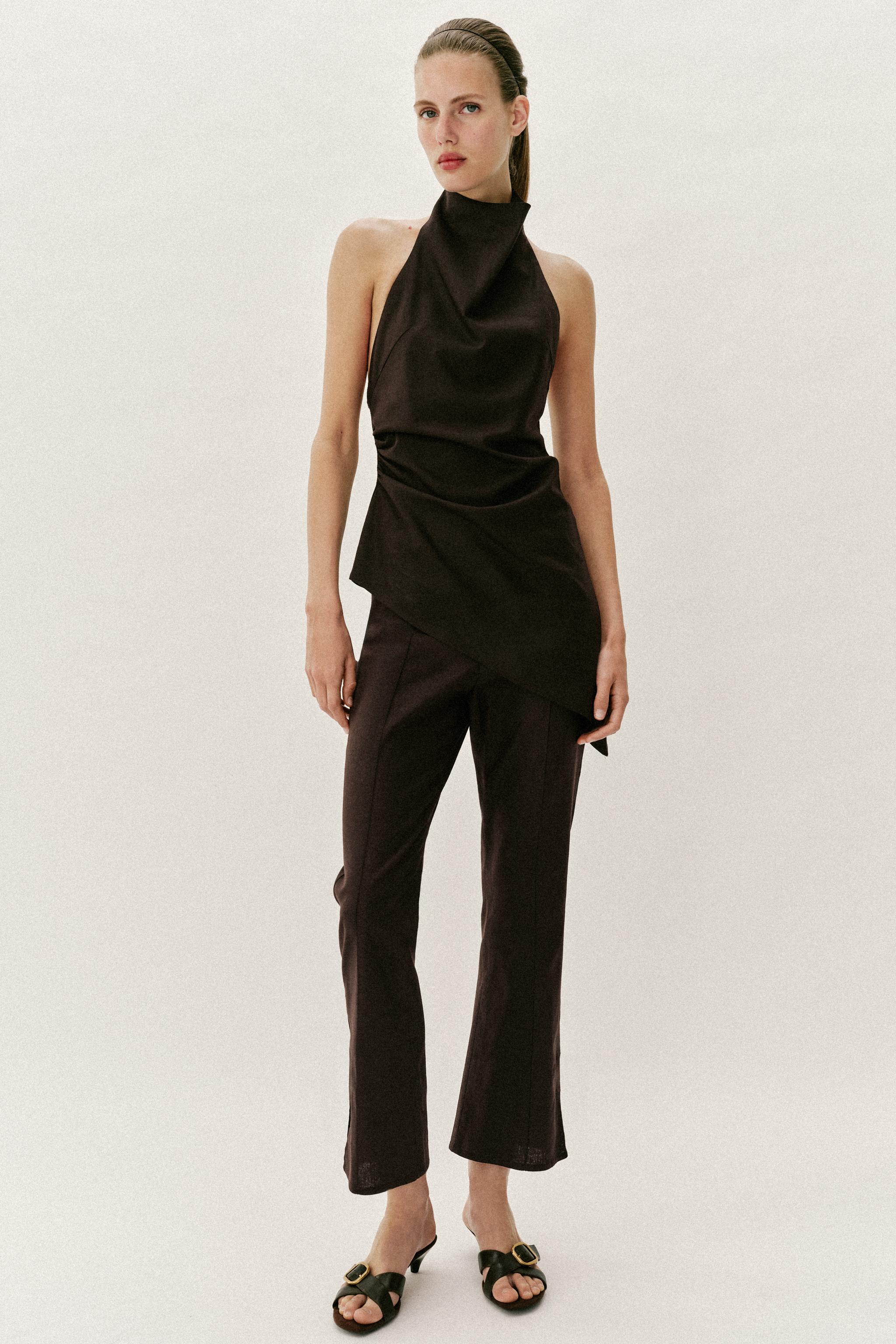 TOP HALTER EN LIN