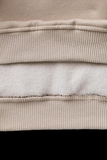 COLOUR BLOCK SLOGAN HOODIE - Sand by Zara