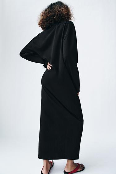 LONG COTTON DRESS - Black by Zara - Image 3