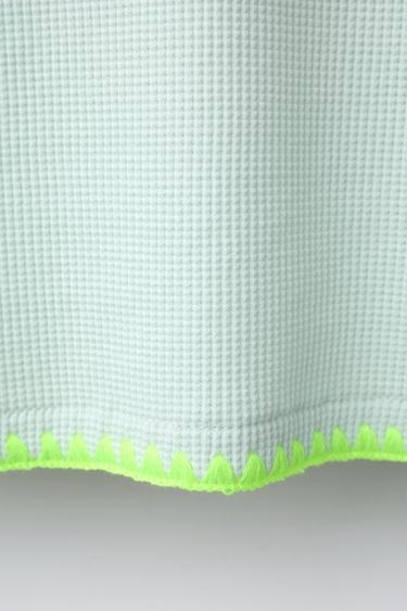 HAUT GAUFRÉ CONTRASTE FLUO - Bleu / Vert de Zara - Image 3