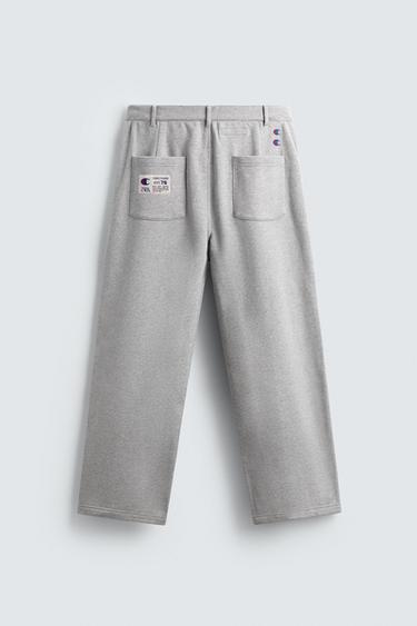 PANTALON COUPE DÉCONTRACTÉE PLIS CHAMPION ® X ZARA - Gris chiné de Zara - Image 7