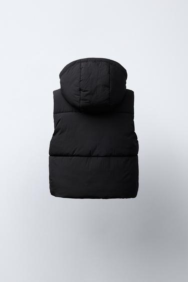 HOODED PADDED GILET - Black by Zara - Image 2