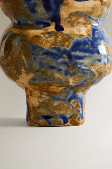 VASE IRRÉGULIER COLORÉ - Sable / Bleu de Zara - Image 4