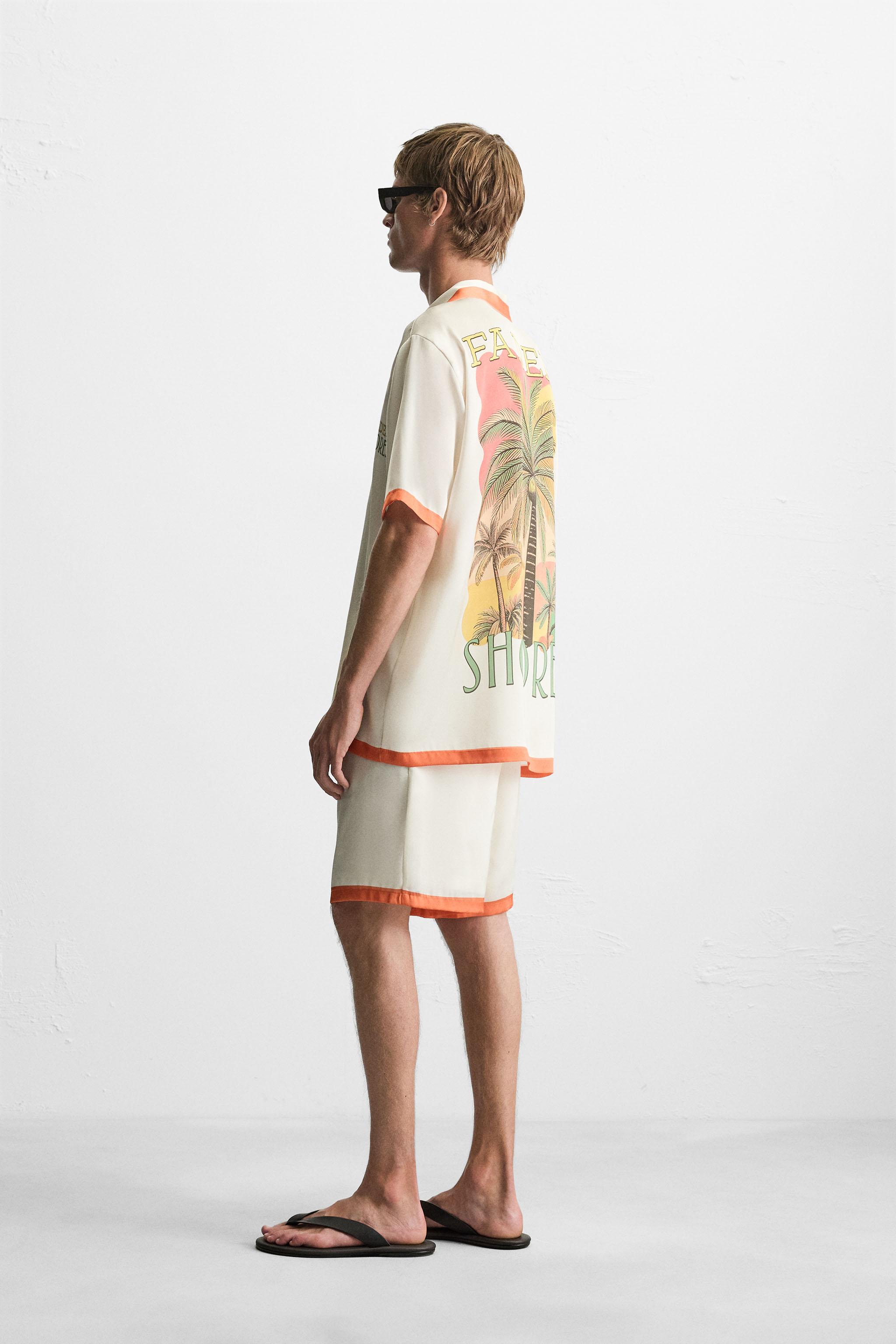 CHEMISE SATINÉE À BANDES CONTRASTÉES