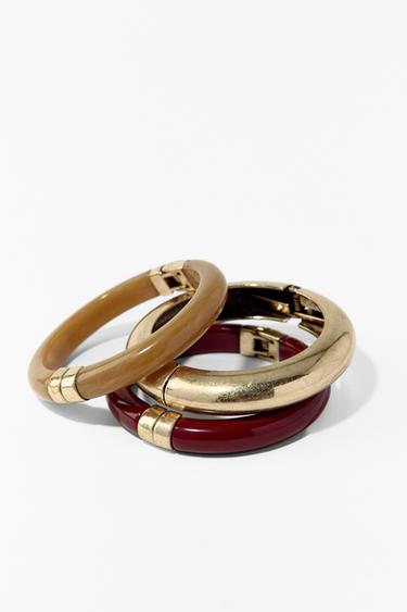 CONFEZIONE 3 BRACCIALETTI IN RESINA - Multicolore di Zara